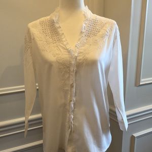Chico’s White Cotton Blouse